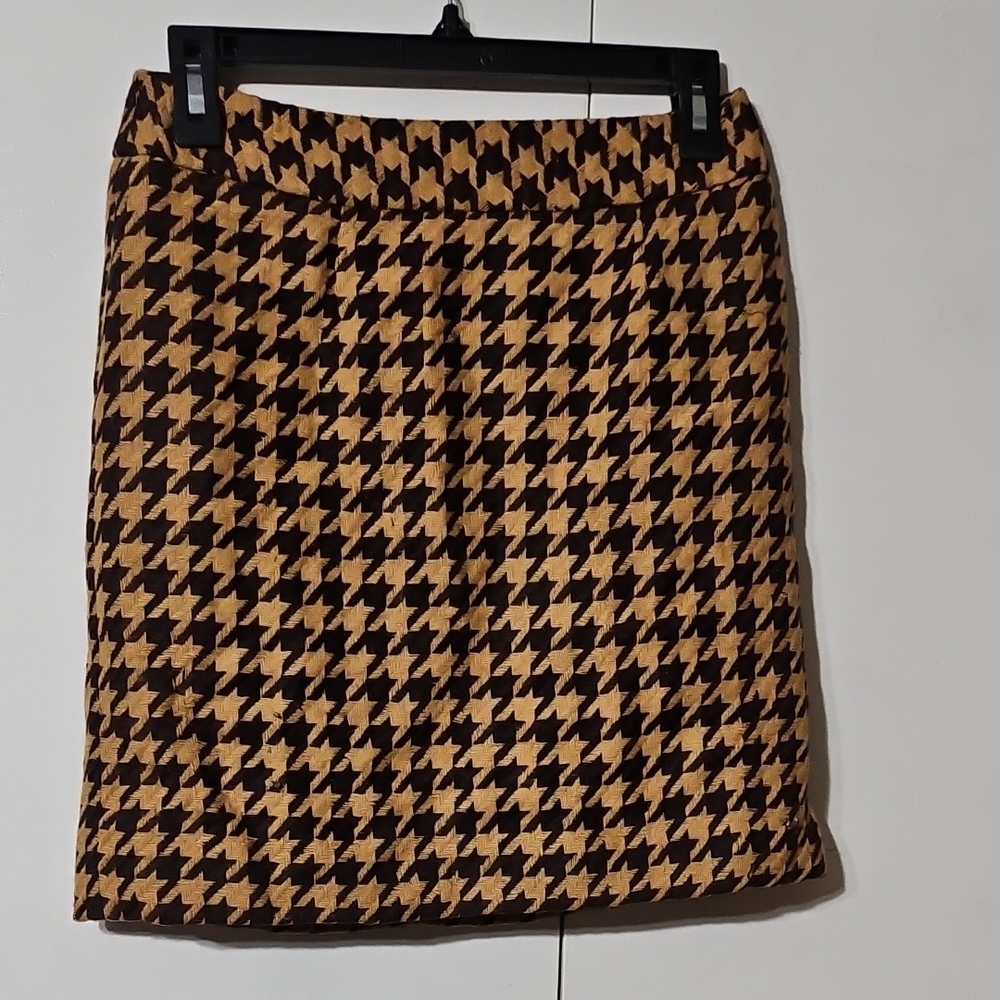 Chadwicks Houndstooth Mini Skirt - Black and Tan